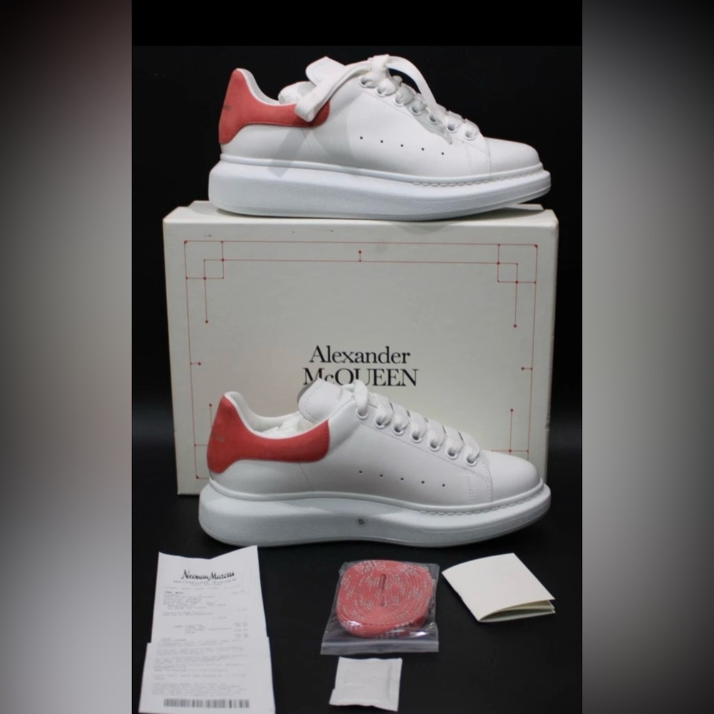 Alexander McQueen Pink and White Sneakers Model 553770 Size 40